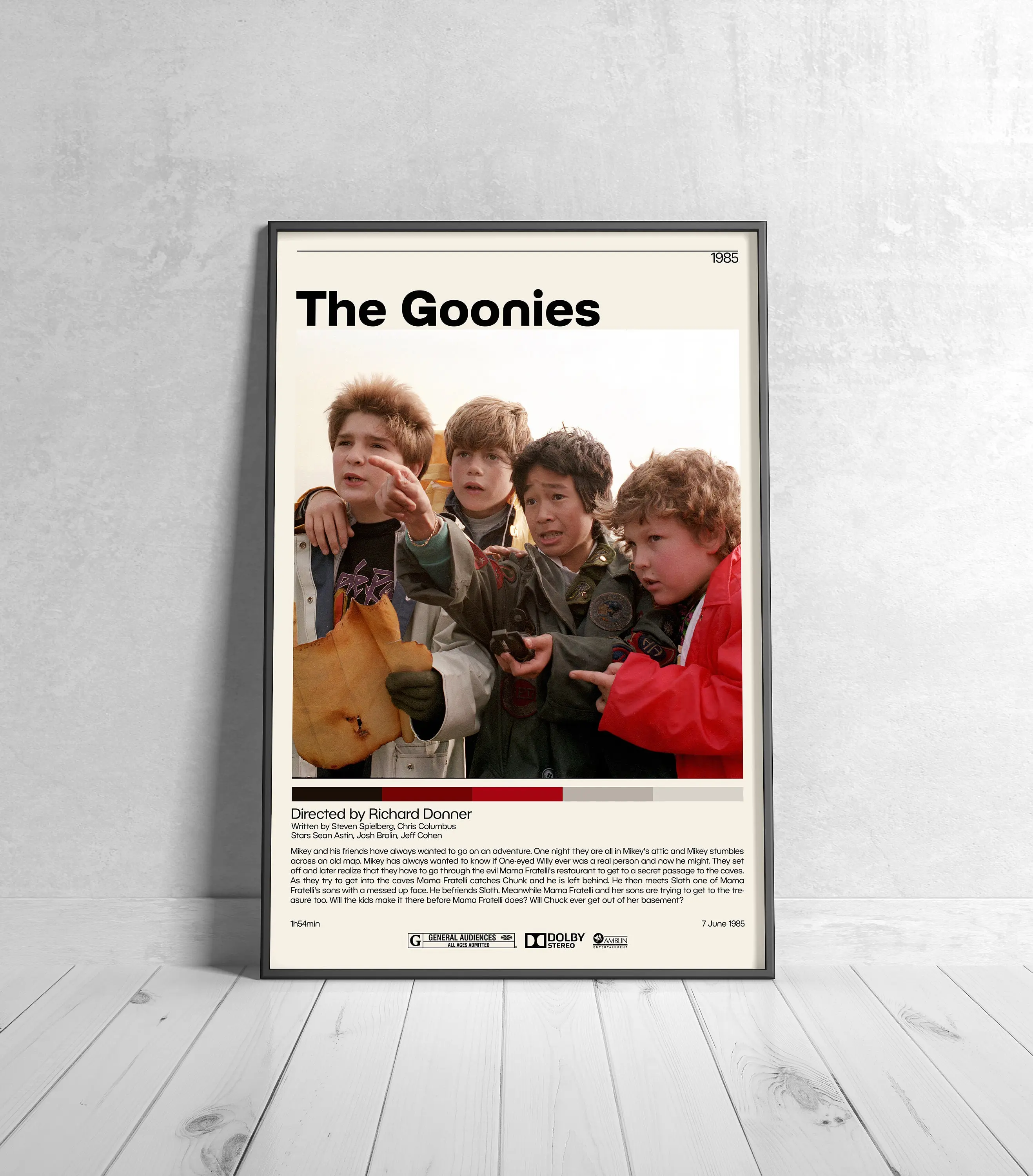 The Goonies Movie Poster | Richard Donner Minimalist Movie Poster, Vintage Retro Art Print, Custom Poster, Wall Art Print, Home Decor
