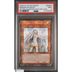 2025 YuGiOh!—Maiden Of White #41 Blue-Eyes White Destiny—QCSR 1st Edition PSA 9