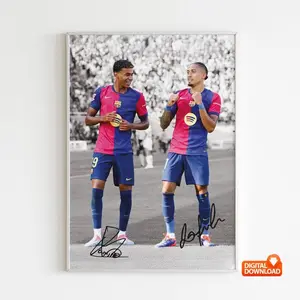 Raphinha Poster Lamine Yamal Poster Bedroom Decor, Wall Art, Home Decor, Sports Poster, Sports, Digital Download #6085