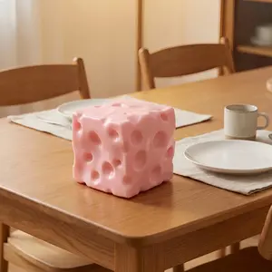 Pink Flour-Filled Cheese Cube, Classic & Novelty Stress Relief Toy for Hobbies