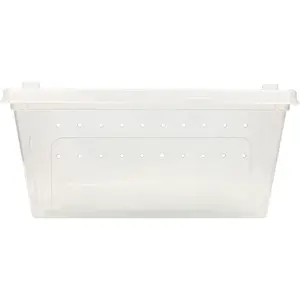 Ventilated Enclosure & Breeder Box for Live Feeder Insects, Reptiles, Amphibians & Other Small Pets Durable Plastic Portable Terrarium (Medium)