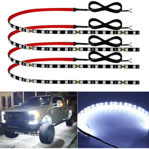 12V Led Light Strip 18" Connectable White LEDs Strip Lights for   Golf Cart Automotive  Boat  Led Light Strip, 4Pack