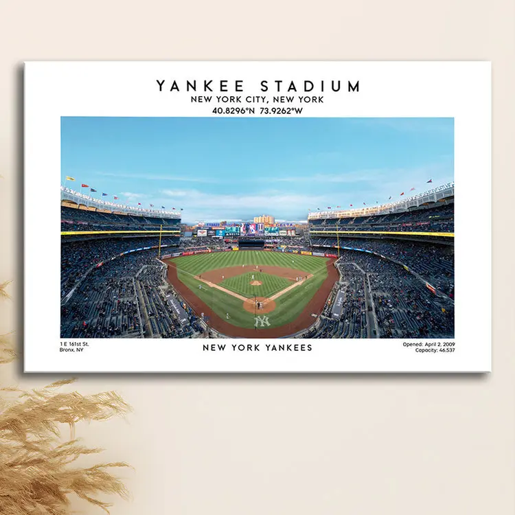 Yankee Stadium, NY Yankees Baseball Stadium Wall Art Print, Sport Art Print, Poster Print Wall Art - No Frame, Man Cave Gift