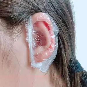 500pcs Disposable Shower Ear Covers, Transparent Plastic Ear Protectors for Hair Dyeing, Bathing, Salon Services, Easy Use and Removal