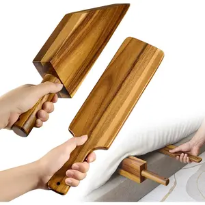 Acacia Wood Mattress Lifter Tool for Changing Sheets and Bed Making, Easy Lever-Action Bed Sheet Tucker with Comfort Grip for Caregivers and Housekeepers (Acacia)