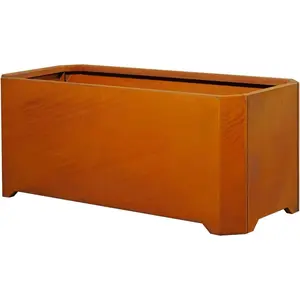 Corten Steel Planter Box-36"x15"x15"-Large Rectangular Planters For Outdoor , Heavy Duty Rustic Tall Planter With Raised Support  For Patio, Deck, Garden, Yard, Drain Holes, Easy Assembly