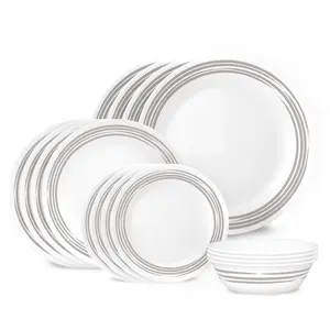Corelle® Brushed Silver 16-piece Dinnerware Set, Service for 4