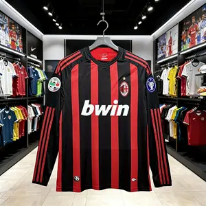 Home Kit/22# KAKA/Retro/Long Sleeve/Soccer Jersey/Fans Version/Black Red