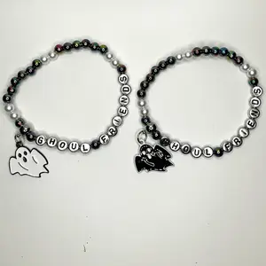 Handmade beaded stretch bracelet set ghost halloween friendship bracelets woman gift