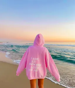 I Hope You Know How Loved You Are Hoodie, Trendy Beach Retro Sweatshirt, Pink Pullover, Positive Saying, Gift for Her, Matching Hoodie, Smiley Face