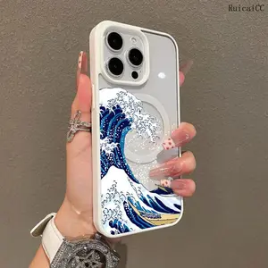 Premium Magnetic Phone Case for iPhone11/12/13/14/15/16/promax The Great Wave Off Kanagawa y2k cased MagSafe Ready, Anti-Fall, Springtok and Ultra-Thin Design |   Perfect for Everyday Use Protector Screen Protector