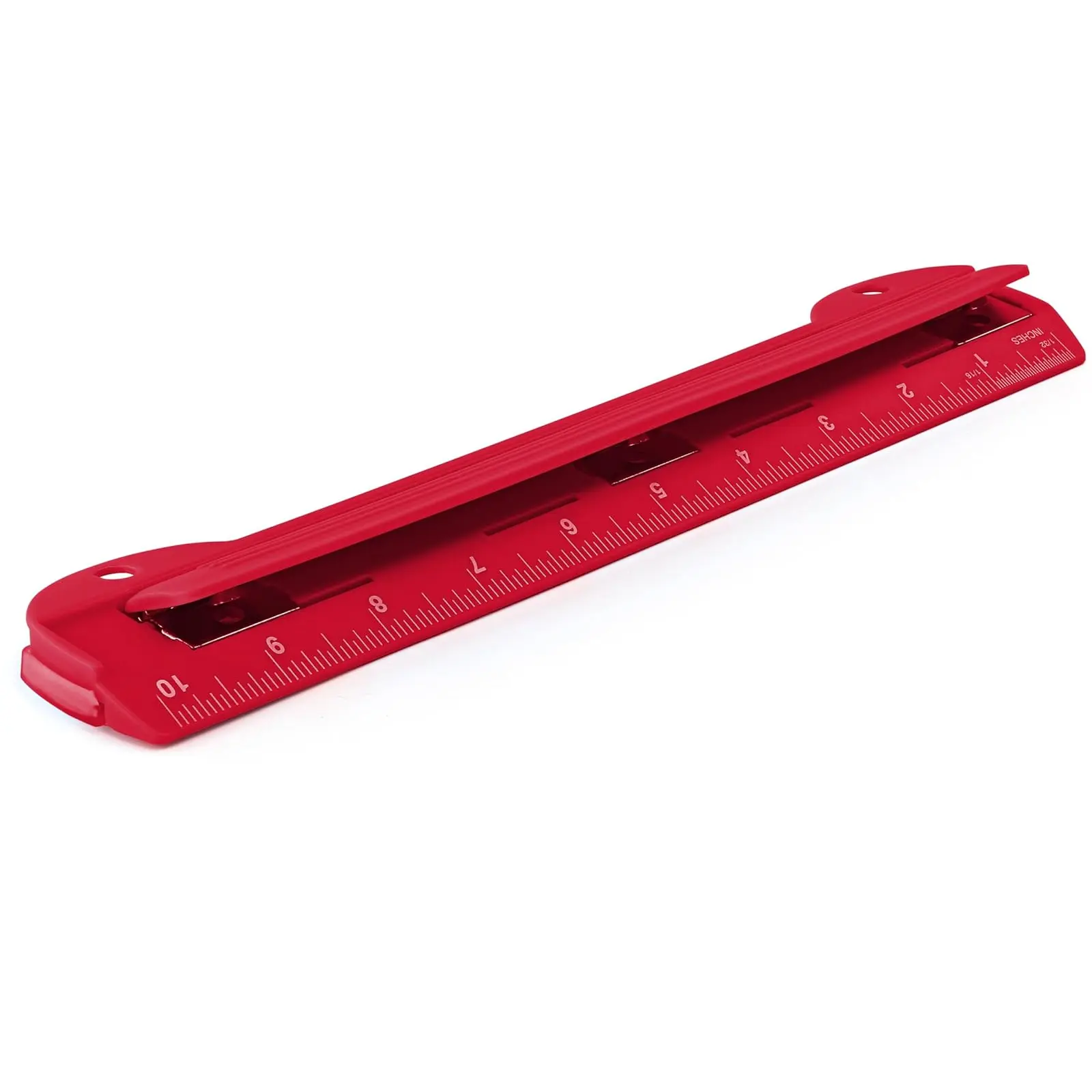 Enday 3 Hole Punch Portable Hole Puncher for 3 Ring Binder, 3 Sheets Capacity, Removable Chip Tray, 10" Ruler, for School & Office, 1 Pc