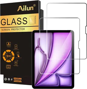 Ailun Screen Protector for iPad Air 13 Inch 2026/2025/2024 [8/7/6th Gen,M4/M3/M2], iPad Pro 13 Inch 2025/2024 [8/7th Gen,M5/M4], Tempered Glass Face ID Apple Pencil Compatible Case Friendly 2 Pack