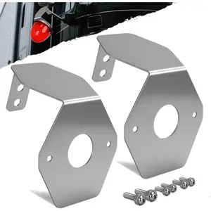 2PCS 304 Stainless Steel Watermelon Mirror Turn Signal Angled Bracket Holder for 2pcs Watermelon Lights with Pre-Drilled Holes and Screws - Light Not Included