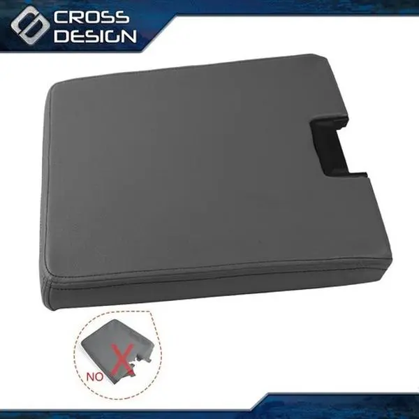 CROSSDESIGN Gray Car Console Organizer with Cross-Design Center Console Lid Arm Rest Latch, Compatible with 07-13 Chevy GMC Vehicles, Replaces GM Part 20864154