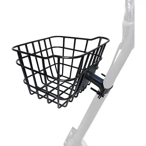 Sturdy Compact Front Bike Basket with Base & Fixed Holder - 2 Gal Cap., Rust-Resistant, Convenient, Durable Secure Components, Teens’ Daily Load Outdoor Ebike Accessories for Bikes & Scooters