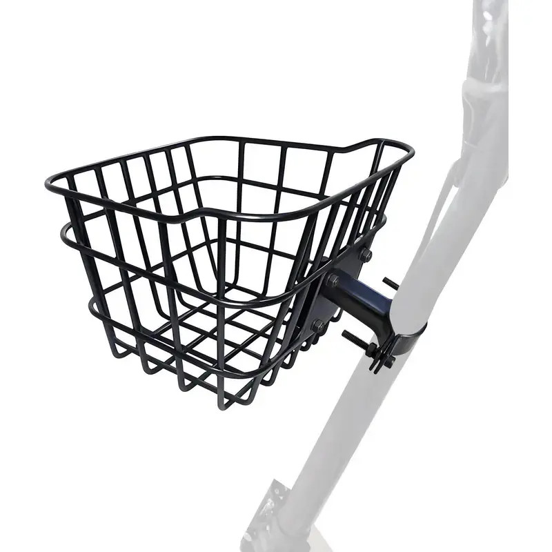 Mini Front Bicycle Basket with Base, Fixed Holder - Rust-Resistant, 2 Gal Capacity, Securely Fastened Components, Bike Accessory for Teens' Rides