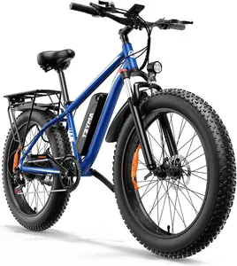 EB26 Electric Bike for Adults Peak 1500W Electric Bicycle 48V 15AH (720WH) Battery Up To 60 Miles Range 26" Fat Tire Mountain 28mph 7 Speed Gears Ebike