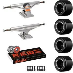 Independent Skateboard Package - 159 (8.75") Trucks, Powell Peralta Rat Bones Black Wheels, Bones Reds