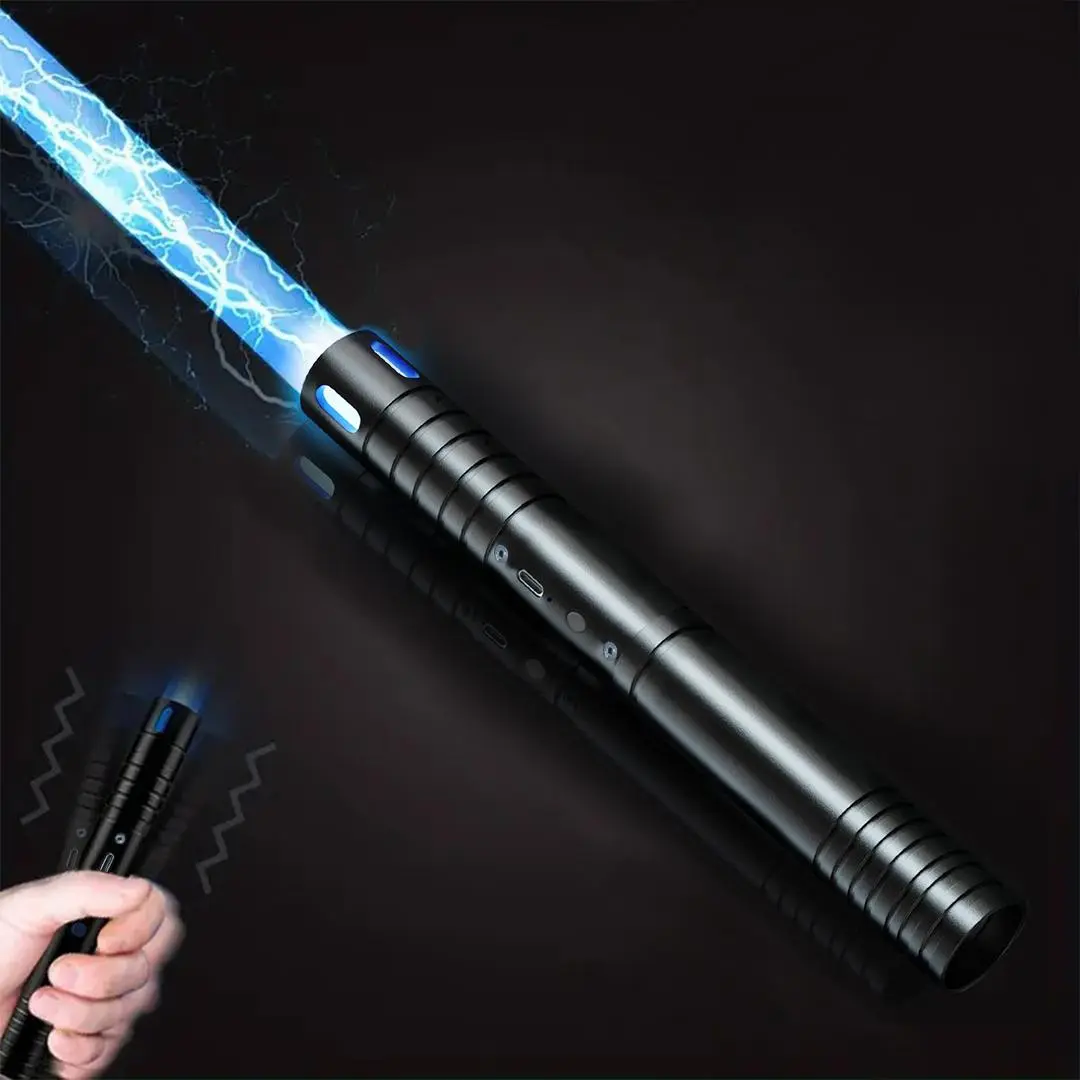 Light Saber, 1 Count Rechargeable LED Light Saber, FX Sound (Motion Sensitive) Aluminum Alloy Handle Light Saber, Cosplay Props, Theme Party Office Stress Relief