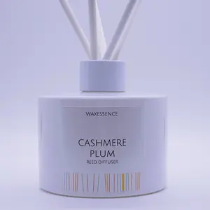 Cashmere Plum Reed Diffuser | Essenza Gloss White  | Aromatherapy Home Decor | Diffuser Oil | 6.8 fl. oz