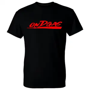 Black Shirt With Red Reflective Ondgas Logo T-shirt, Gift Cotton Menswear