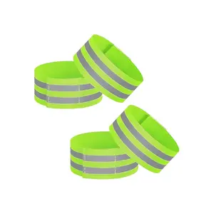 Adjustable Reflective Running Gear, Safety Reflector Tape Straps, High Visibility Arm Wrist Ankle Leg Straps for Night Running, Cycling