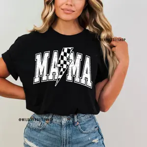 Checkered Mama Shirt: Retro Mom Tee