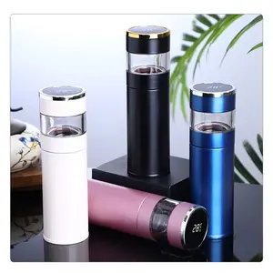 Led Tea Separator Thermos 450ml/15oz With Led Temperature Display SUS 316 Stainless-Steel 10H Hot 10H Cold