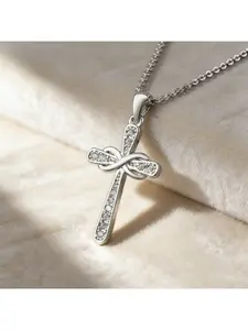 Classic fashion Cross Necklace Infinity Symbol 925 Silver