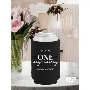 One Day Away D2 Wedding Can Coolers