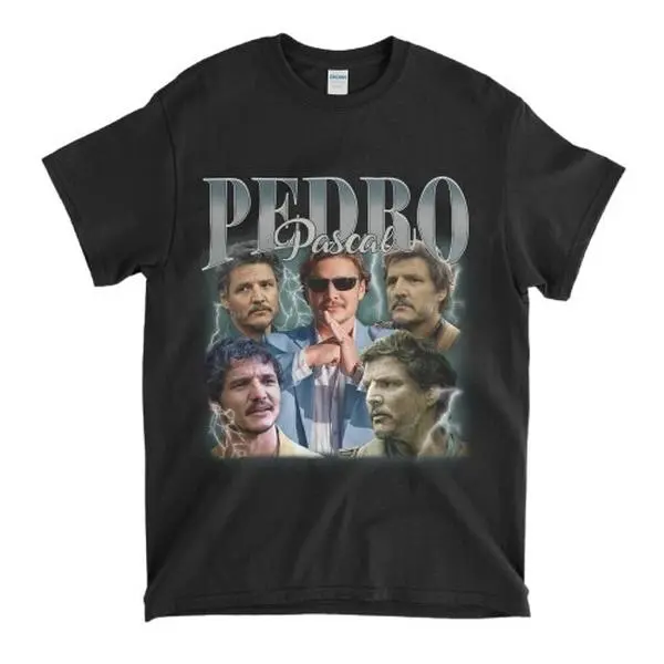 Pedro Pascal Graphic Tee - Celebrity Actor Collage Shirt For Pop Culture Fans Tshirt Classic Cotton