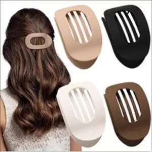 4pcs Solid Color Flat Hair Clips Set – Minimalist Acrylic Barrettes for Women, Strong Hold Claw Clips for Thick or Thin Hair | Elegant, No-Crease, Daily & Party Styling Accessories