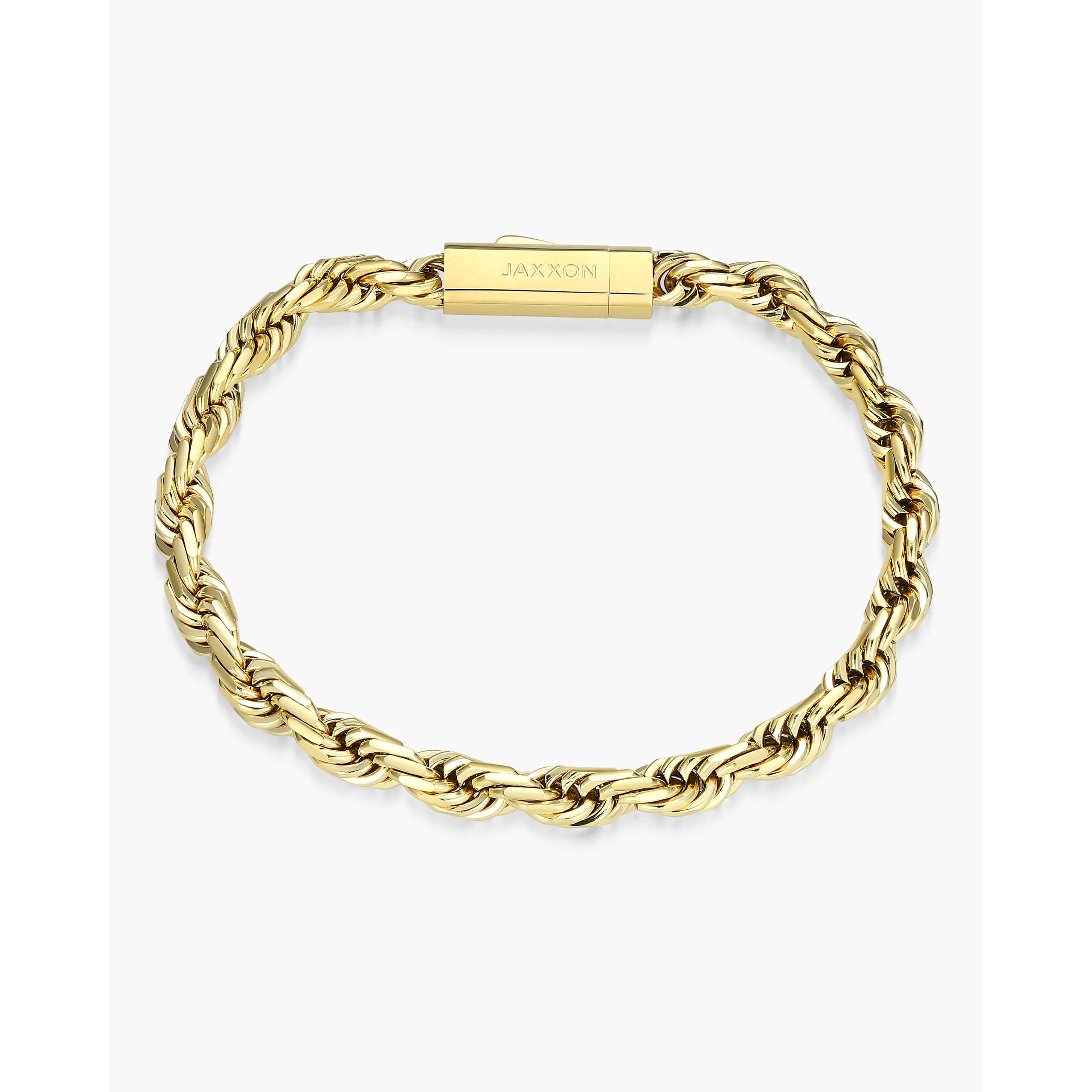 JAXXON Rope Bracelet 5mm - Gold - Waterproof - Box Clasp JAXXON Rope Bracelet 5mm - Gold - Waterproof - Box Clasp