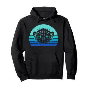 Retro Puffer Fish Eighties Vintage Pufferfish Pullover Hoodie - Hufsakha Shop Yb081wkzpz3