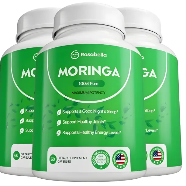 3 Pack of Rosabella Moringa Capsules (800mg)for lmmune Support, Gut Health & Vitamin