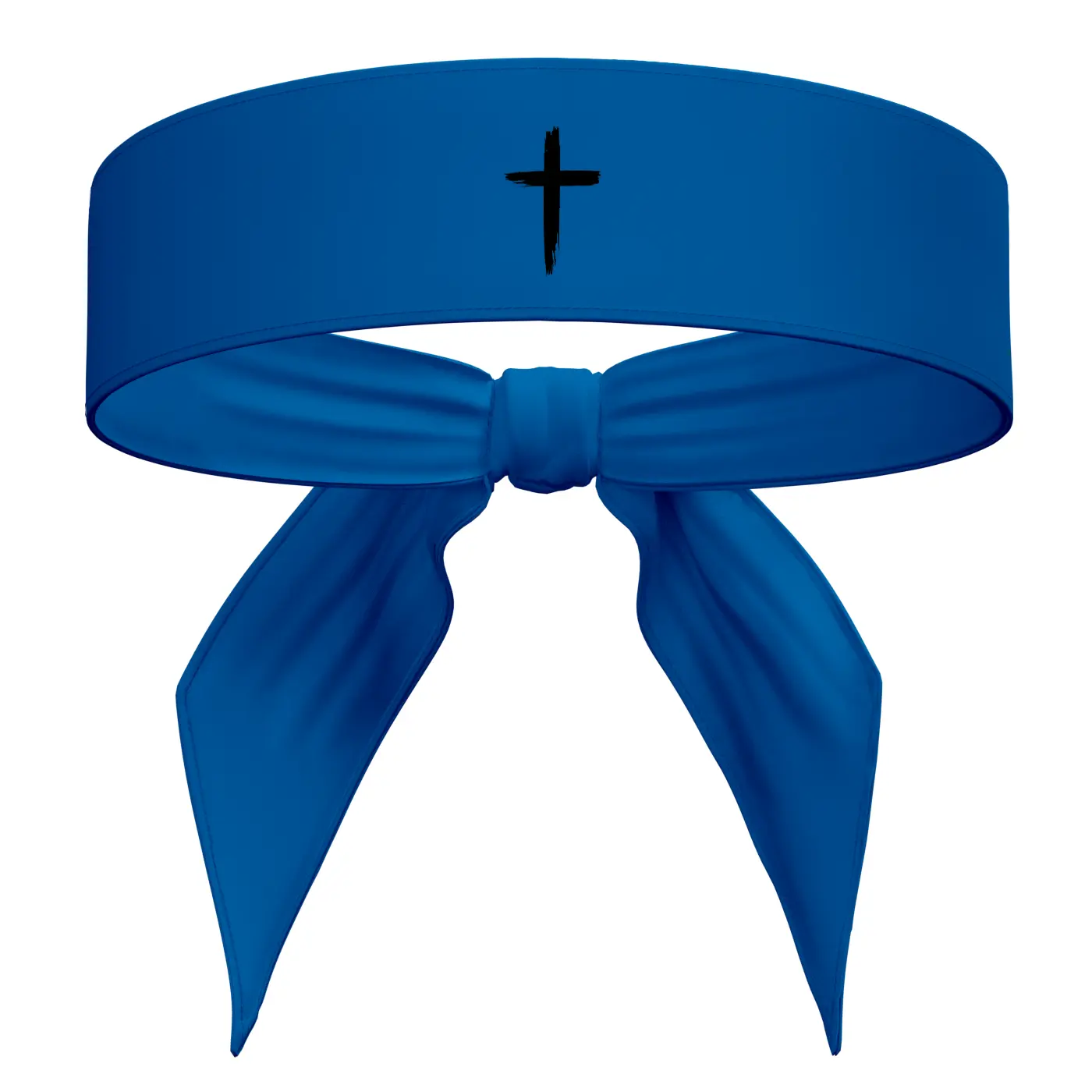 Royal Blue Headband / Black Cross