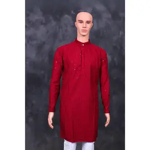 Handcrafted Men's Lakhnavi Kurta with Resham Embroidery - JCS Fashions