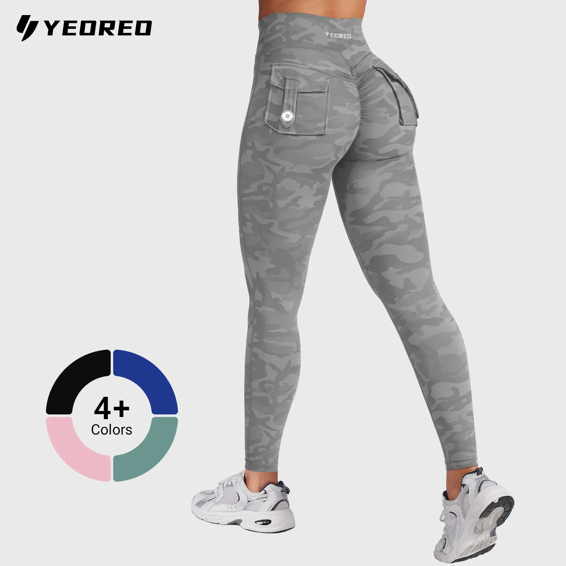 YEOREO Leggings with Pockets for Women Charm Leggings Workout Leggings for Women V Cross Waist Butt Lifting Gym Yoga activewear exercise walking Sports Bottoms Fitness Training Pant,summerwins,travel essentials,camping essentials tiktokshopbacktoschool