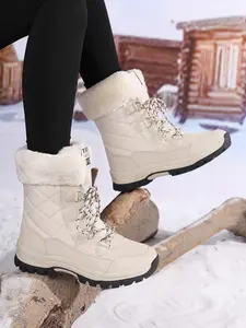 Women's High-Quality Winter Snow Boots - Waterproof Warm Furry Mid-Calf Hiking Boots Outdoor Boots