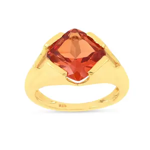 Cushion Peach Sapphire Ring