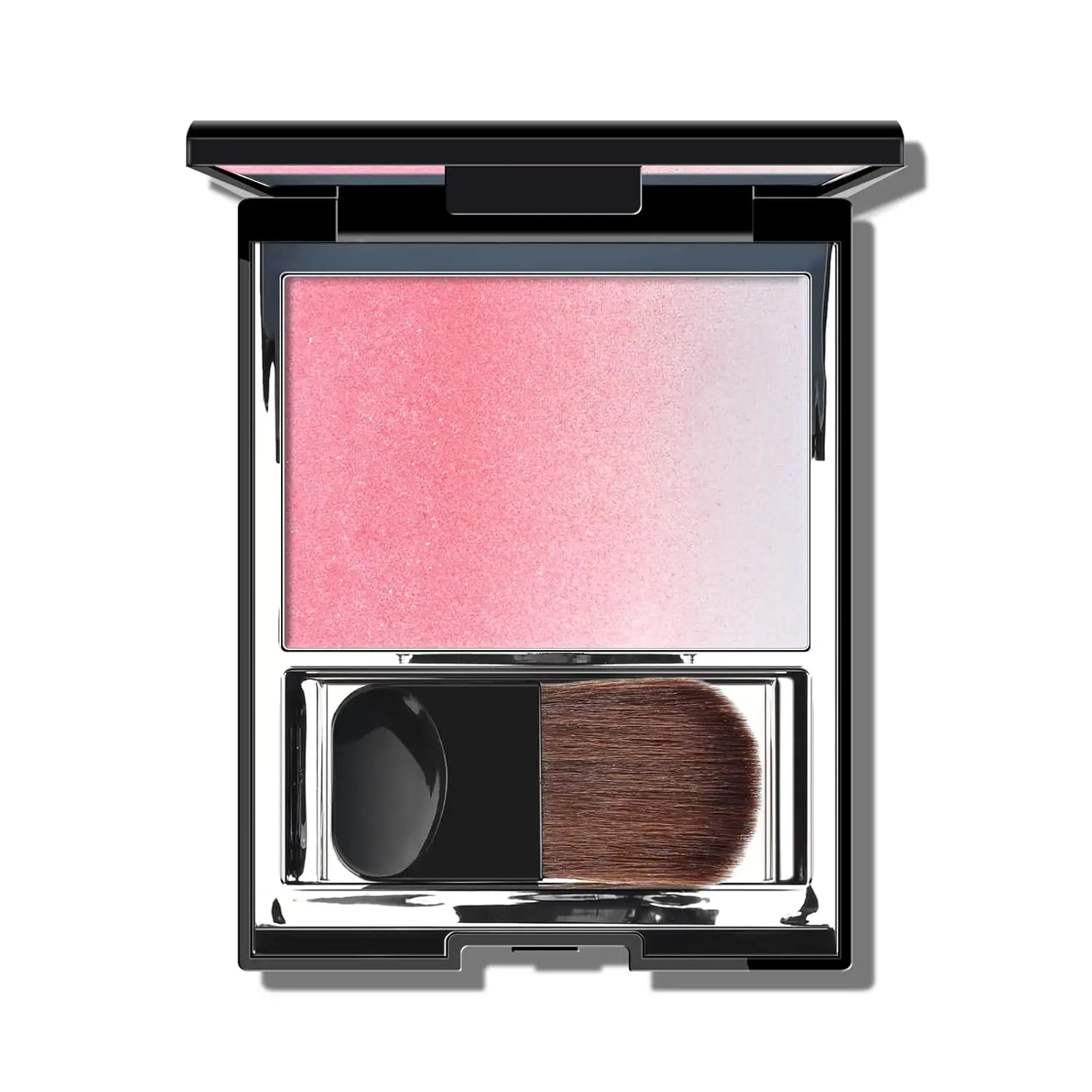 Gradient Shimmer Micro-fine Pearl Blush, Soft Buildable Cheek Color for Radiant Glowing Finish, Lightweight Multiuse #01 Cool Pink Makeup Compact, Cool Toned Makeup, Sparkly Makeup