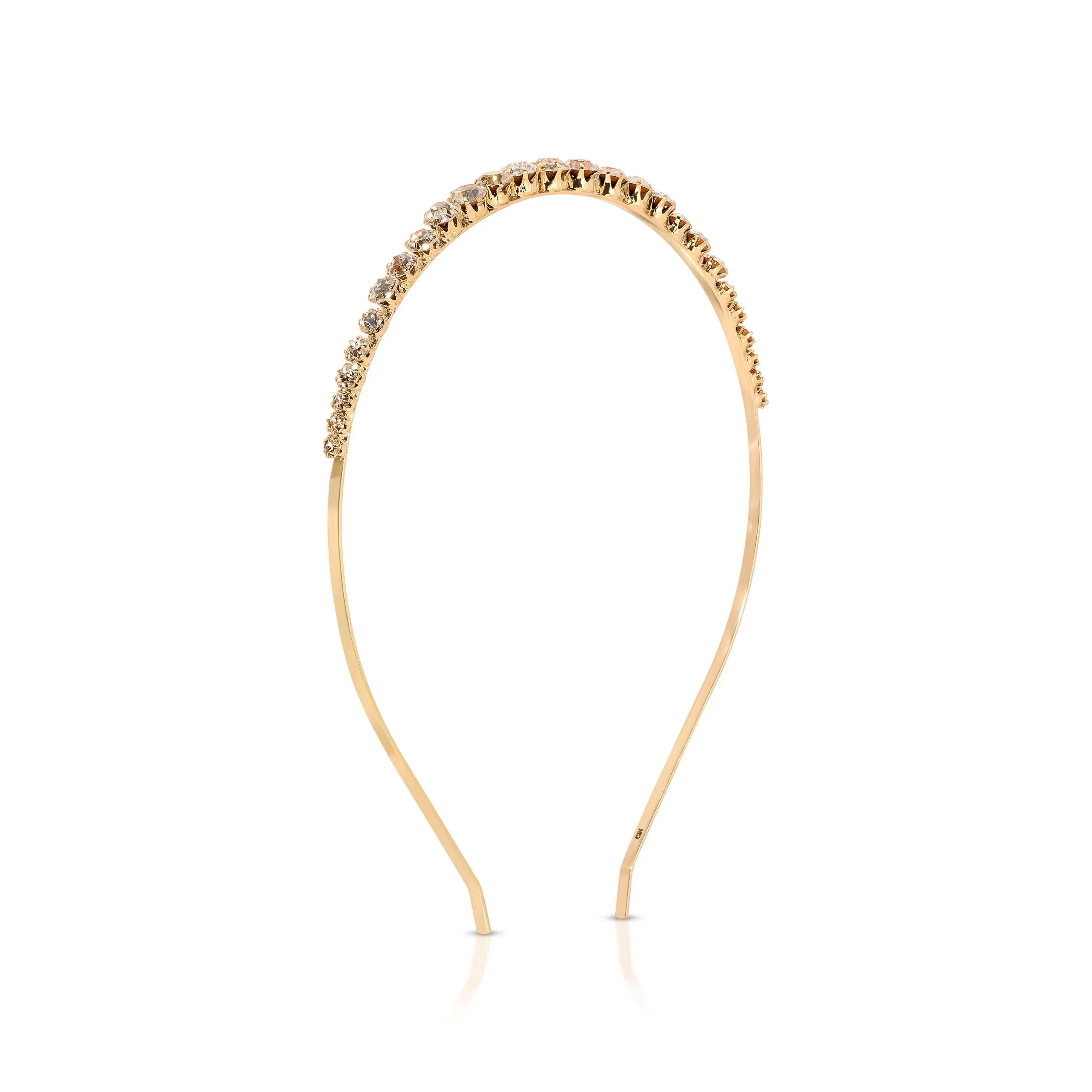 Ettika Crystalized Headband Gold Tone Brass Steel Construction with Glass Elements for Elegant Outfits