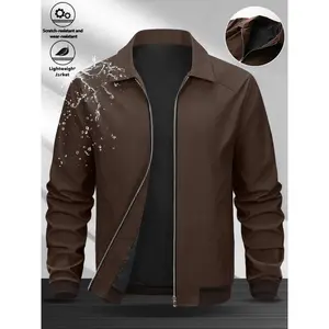 Men's Windproof Waterproof Jacket, Breathable Outdoor Hiking Coat, Adjustable Hat Design, Lightweight Durable, Ideal Gift for Men