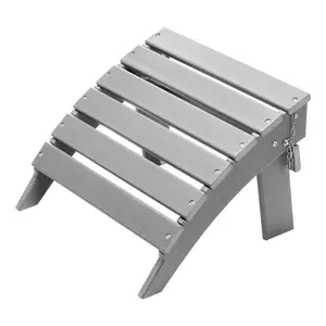 VEVOR Adirondack Ottoman,  16.9L x 18.9W x 13H Inch HDPE Plastic Folding Adirondack Ottoman, Weather-Resistant Foot Rest for Adirondack Chair, Widely Used for Outside Porch Pool Lawn Backyard, Gray