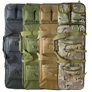 Durable Tactical Rifle Case - Versatile Outdoor Gun Bag with Multiple Compartments, Oxford Fabric, Camo & Solid , Ideal for unting & Fishing, Available in 3 Sizes