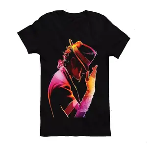Vintage Michael Jackson Woman Shirt T-Shirt Men's Women's Graphic tee Casual Crewneck Fitted Top Womenswear Asymmetrical Collar Comfortable Cute