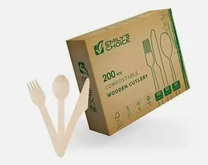 200 Pc Disposable/biodegradable Wooden Cutlery/compostable Utensils Set 200 Pc Disposable/biodegradable Wooden Cutlery/compostable Utensils Set