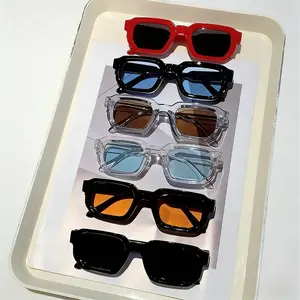 6-Pack Vintage Rectangle Frame Sunglasses for Men & Women Retro Fashion UV400 Protection Luxury Design Eyewear in Assorted Colors