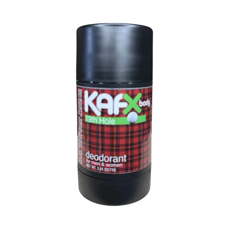 KAFX Body 19th Hole Coffee Infused Natural Deodorant 75g Stick Alcohol-Free Ammonia-Free for Men & Women with Rich Aromas